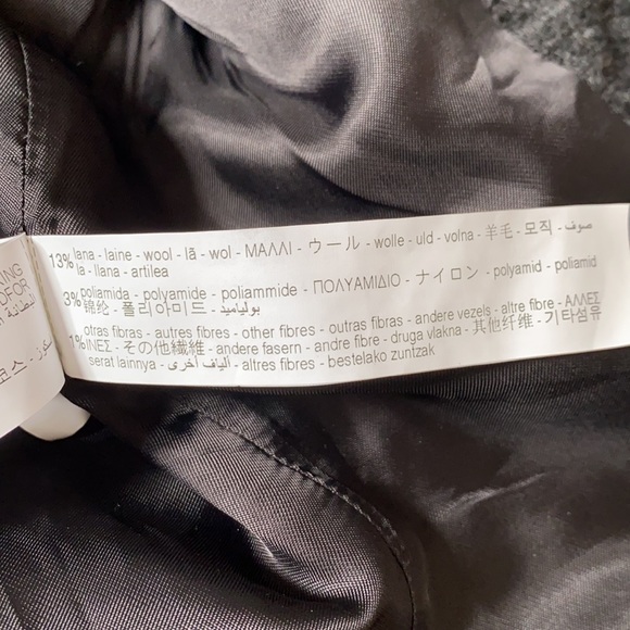 Zara Textured Weave Tweed Blazer Jacket Black Gold Buttons Large L boucle - Picture 9 of 10